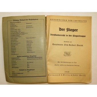 Libro de texto de pilotos de la Luftwaffe. Handbücher der Luftwaffe Der Flieger. Espenlaub militaria